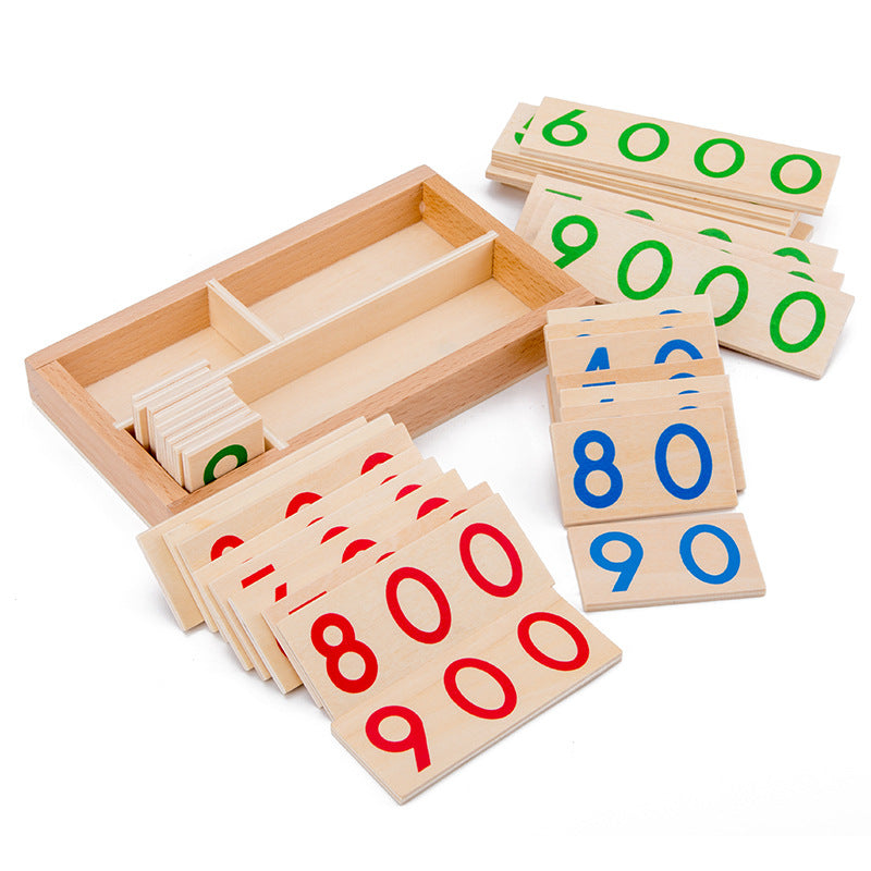 Montessori Wooden Numeracy Cards 1-9999