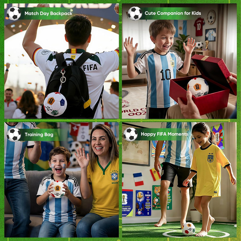 FIFA World Cup 2026 Soccer Ball Plush Toy, 4.72" Mini Soccer Ball for Bag Charms, Kids Gift, World Cup 2026 Merchandise Fan Accessory