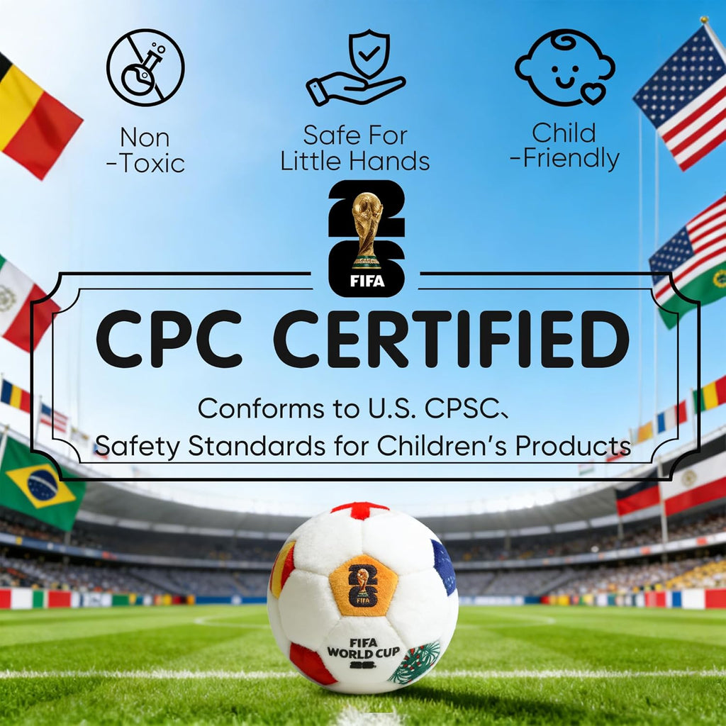 FIFA World Cup 2026 Soccer Ball Plush Toy, 4.72" Mini Soccer Ball for Bag Charms, Kids Gift, World Cup 2026 Merchandise Fan Accessory