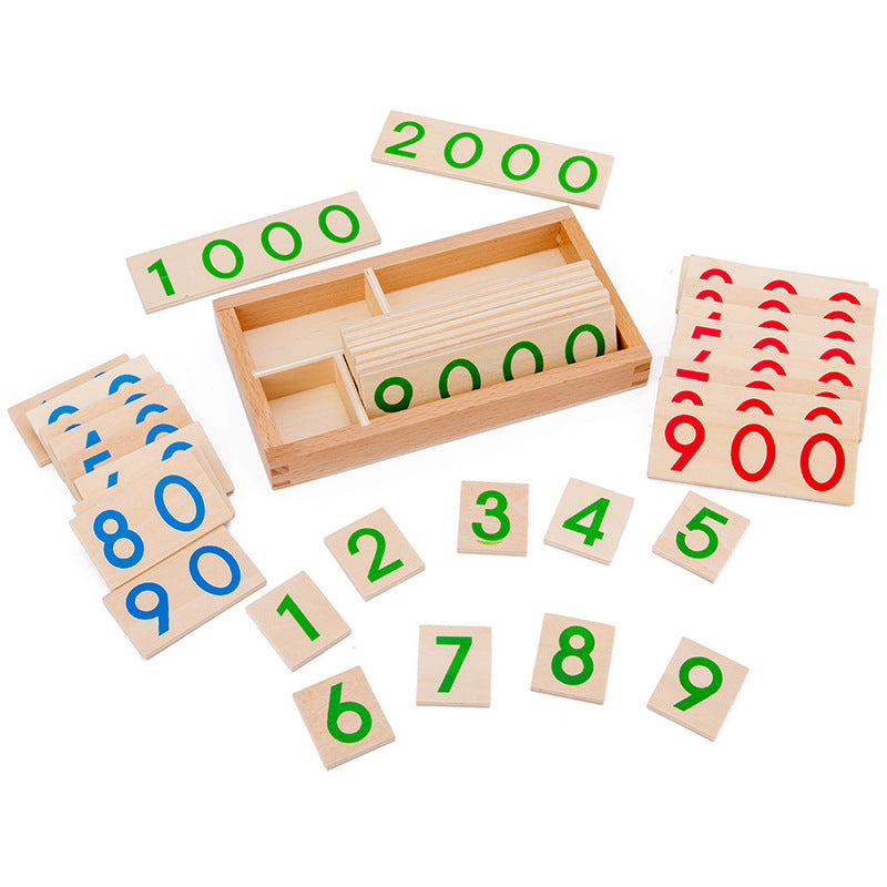 Montessori Wooden Numeracy Cards 1-9999
